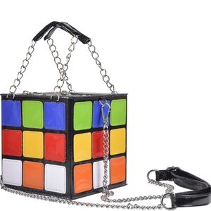 Rubik's Cube Crossbody Bag with Chain Strap